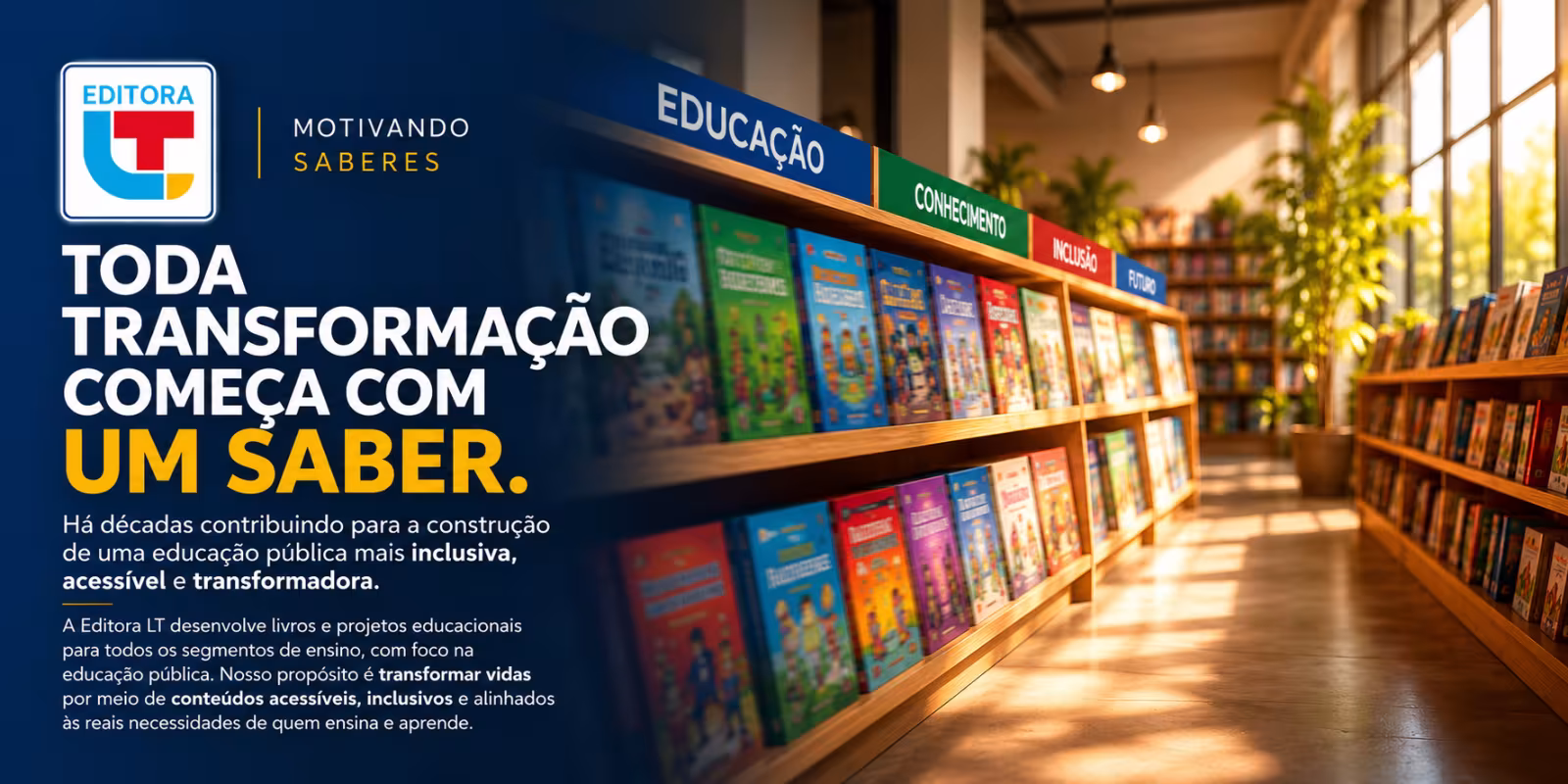 Imagem de abertura do site da editora LT